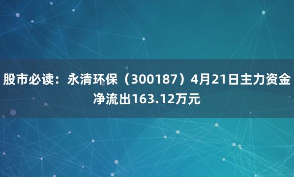 股市必读：永清环保（300187）4月21日主力资金净流出163.12万元