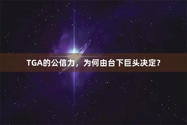TGA的公信力，为何由台下巨头决定？